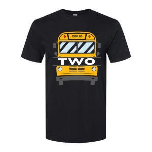 2nd Birthday School Bus theme party Softstyle® CVC T-Shirt