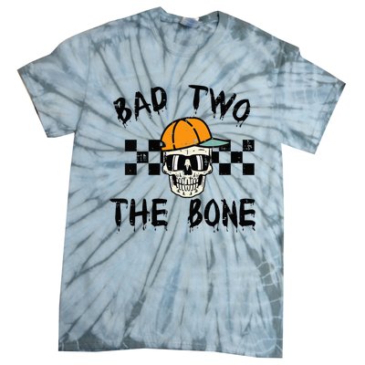 2nd Birthday Skull Bad To Bone 2 Year Old Tie-Dye T-Shirt