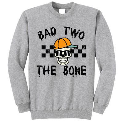 2nd Birthday Skull Bad To Bone 2 Year Old Tall Sweatshirt