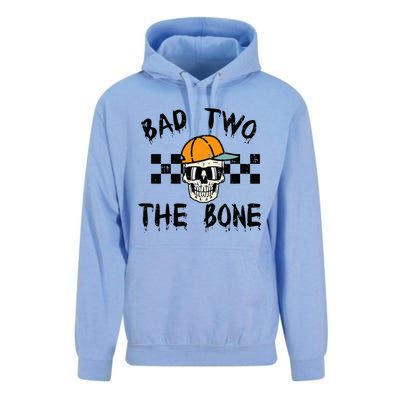 2nd Birthday Skull Bad To Bone 2 Year Old Unisex Surf Hoodie