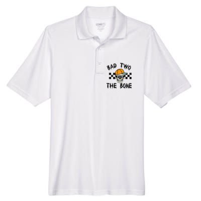 2nd Birthday Skull Bad To Bone 2 Year Old Men's Origin Performance Pique Polo