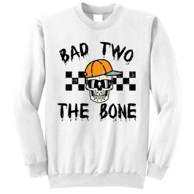 2nd Birthday Skull Bad To Bone 2 Year Old Sweatshirt