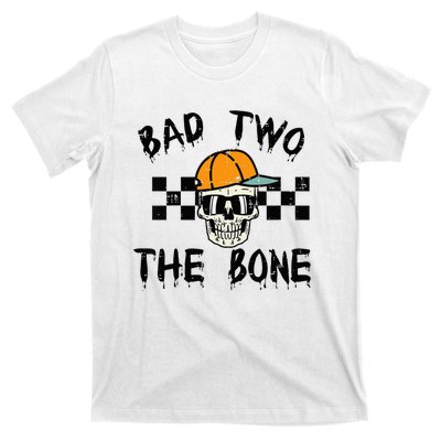 2nd Birthday Skull Bad To Bone 2 Year Old T-Shirt