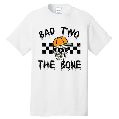 2nd Birthday Skull Bad To Bone 2 Year Old Tall T-Shirt