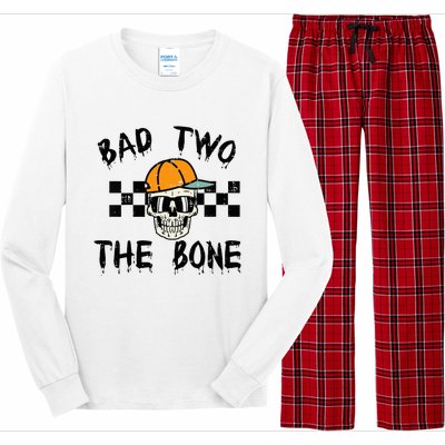 2nd Birthday Skull Bad To Bone 2 Year Old Long Sleeve Pajama Set