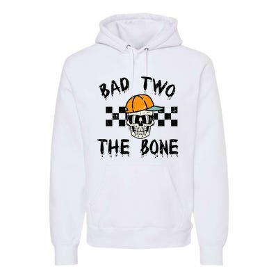 2nd Birthday Skull Bad To Bone 2 Year Old Premium Hoodie