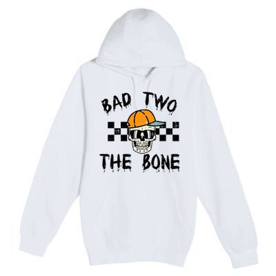 2nd Birthday Skull Bad To Bone 2 Year Old Premium Pullover Hoodie