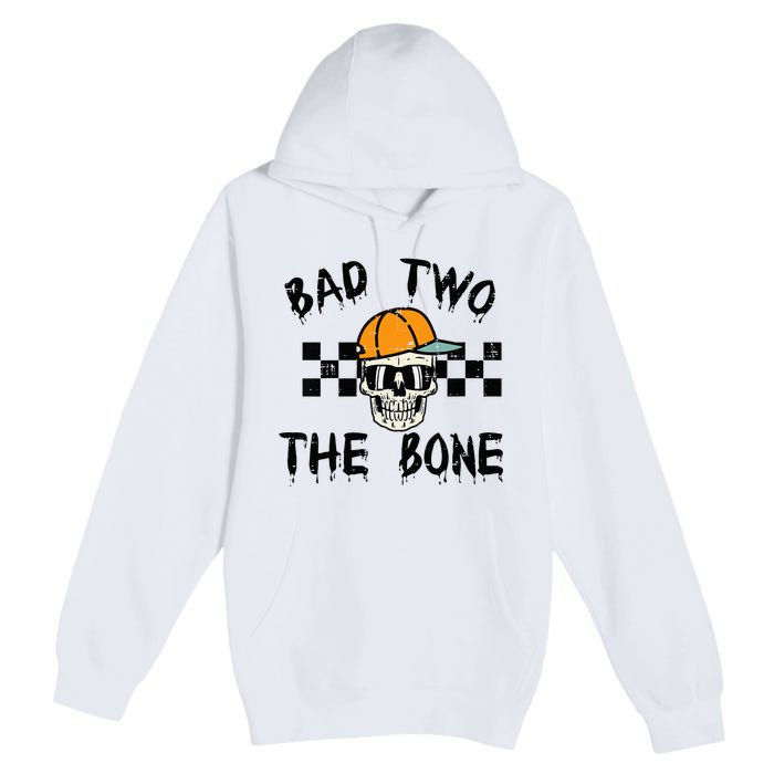 2nd Birthday Skull Bad To Bone 2 Year Old Premium Pullover Hoodie