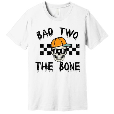 2nd Birthday Skull Bad To Bone 2 Year Old Premium T-Shirt