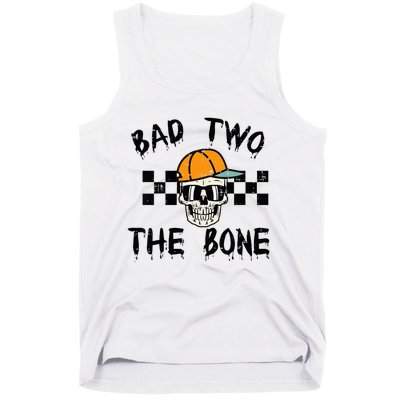 2nd Birthday Skull Bad To Bone 2 Year Old Tank Top