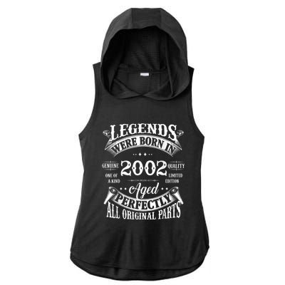 21st Birthday Tee Vintage Legends Born In 2002 21 Years Old Ladies PosiCharge Tri-Blend Wicking Draft Hoodie Tank