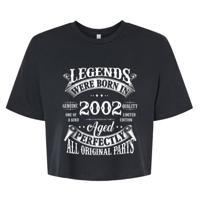 21st Birthday Tee Vintage Legends Born In 2002 21 Years Old Bella+Canvas Jersey Crop Tee