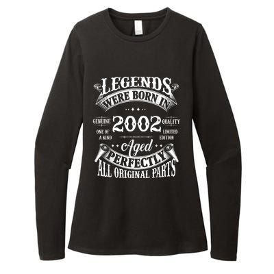 21st Birthday Tee Vintage Legends Born In 2002 21 Years Old Womens CVC Long Sleeve Shirt