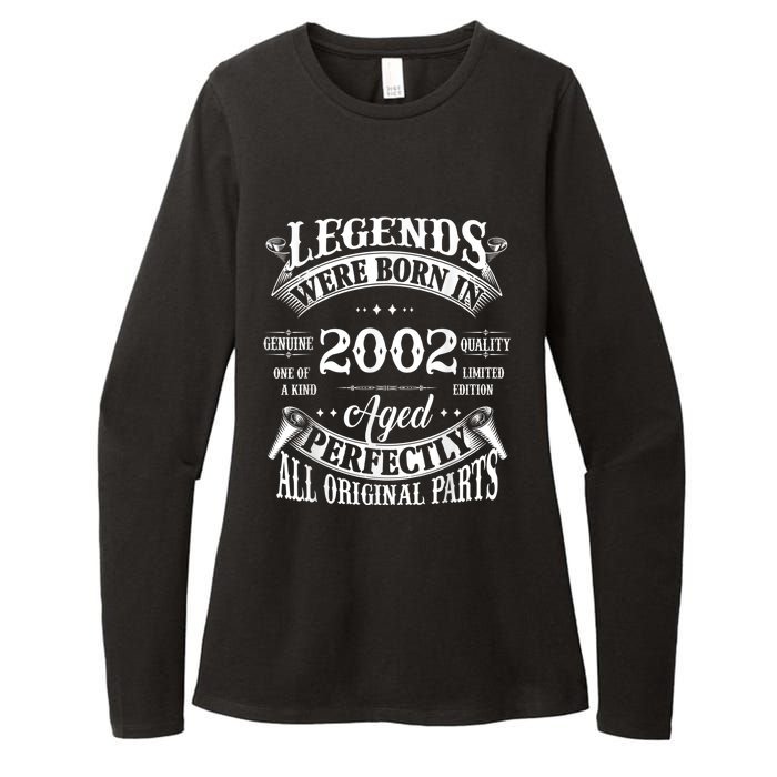 21st Birthday Tee Vintage Legends Born In 2002 21 Years Old Womens CVC Long Sleeve Shirt