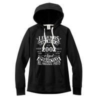 21st Birthday Tee Vintage Legends Born In 2002 21 Years Old Women's Fleece Hoodie