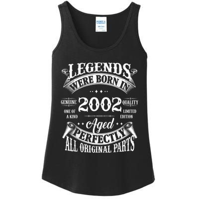 21st Birthday Tee Vintage Legends Born In 2002 21 Years Old Ladies Essential Tank