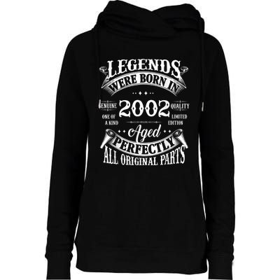 21st Birthday Tee Vintage Legends Born In 2002 21 Years Old Womens Funnel Neck Pullover Hood