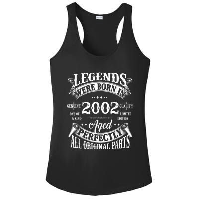 21st Birthday Tee Vintage Legends Born In 2002 21 Years Old Ladies PosiCharge Competitor Racerback Tank