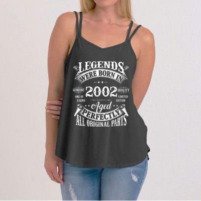 21st Birthday Tee Vintage Legends Born In 2002 21 Years Old Women's Strappy Tank