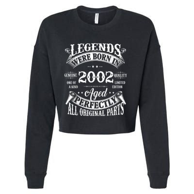 21st Birthday Tee Vintage Legends Born In 2002 21 Years Old Cropped Pullover Crew