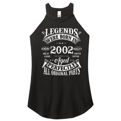 21st Birthday Tee Vintage Legends Born In 2002 21 Years Old Women's Perfect Tri Rocker Tank