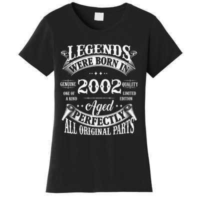 21st Birthday Tee Vintage Legends Born In 2002 21 Years Old Women's T-Shirt