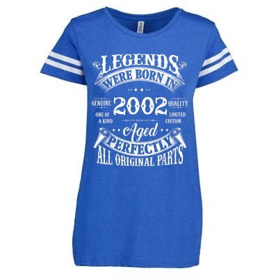 21st Birthday Tee Vintage Legends Born In 2002 21 Years Old Enza Ladies Jersey Football T-Shirt