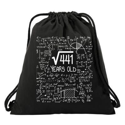 21st Birthday T Square Root Of 441 21 Years Old Drawstring Bag