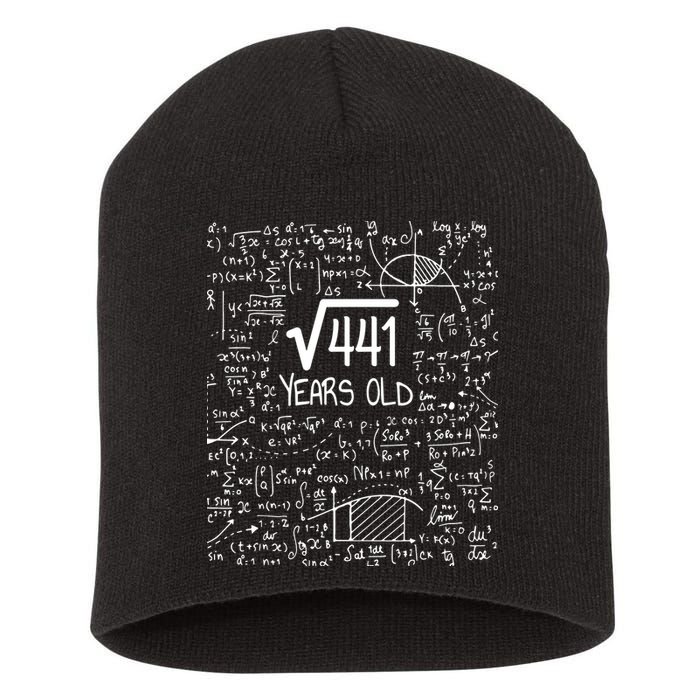 21st Birthday T Square Root Of 441 21 Years Old Short Acrylic Beanie