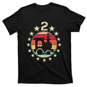 2nd Birthday Train Second 2 Year Old Birthday T-Shirt