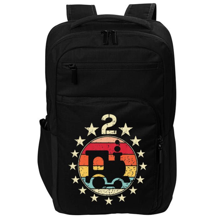 2nd Birthday Train Second 2 Year Old Birthday Impact Tech Backpack