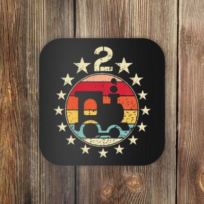 2nd Birthday Train Second 2 Year Old Birthday Coaster