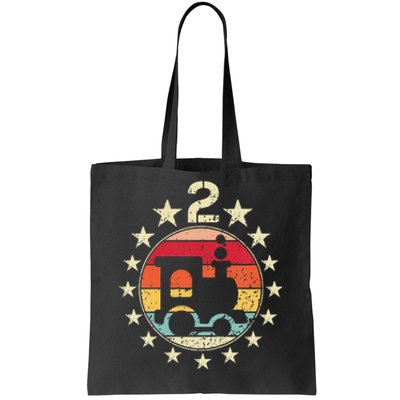 2nd Birthday Train Second 2 Year Old Birthday Tote Bag