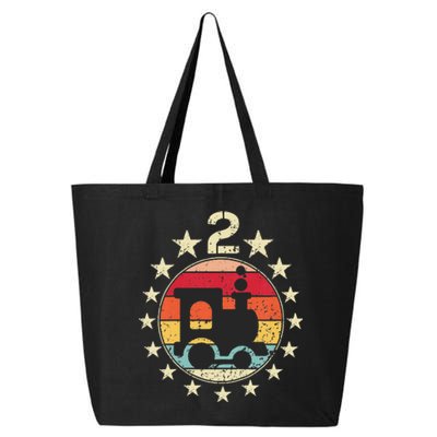 2nd Birthday Train Second 2 Year Old Birthday 25L Jumbo Tote