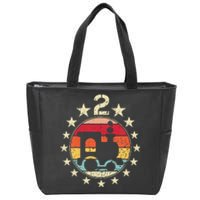 2nd Birthday Train Second 2 Year Old Birthday Zip Tote Bag