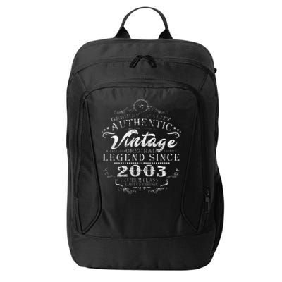 20th Birthday Vintage Legend Since 2003 City Backpack