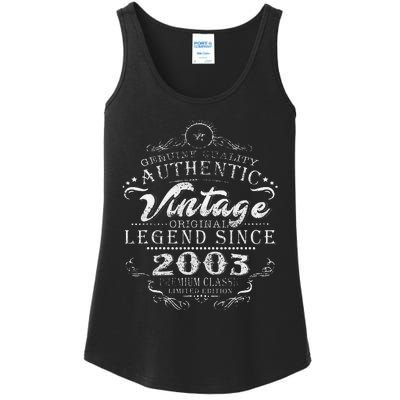 20th Birthday Vintage Legend Since 2003 Ladies Essential Tank