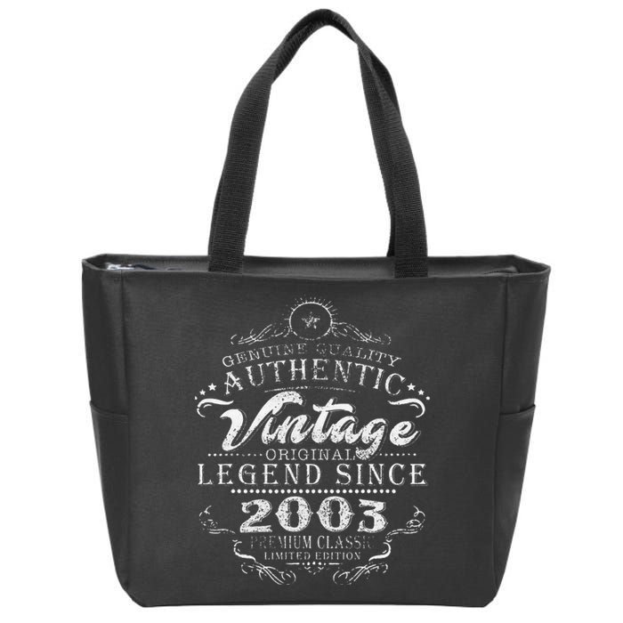 20th Birthday Vintage Legend Since 2003 Zip Tote Bag