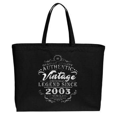 20th Birthday Vintage Legend Since 2003 Cotton Canvas Jumbo Tote