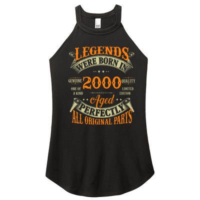 25th Birthday Vintage Legends Born In 2000 25 Years Old Women’s Perfect Tri Rocker Tank