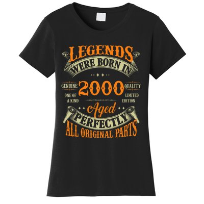 25th Birthday Vintage Legends Born In 2000 25 Years Old Women's T-Shirt