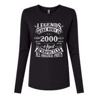 24th Birthday Vintage Legends Born In 2000 24 Years Old Womens Cotton Relaxed Long Sleeve T-Shirt