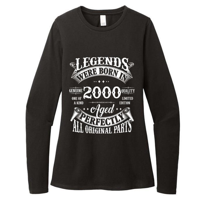 24th Birthday Vintage Legends Born In 2000 24 Years Old Womens CVC Long Sleeve Shirt