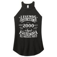 24th Birthday Vintage Legends Born In 2000 24 Years Old Women's Perfect Tri Rocker Tank