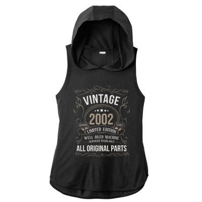 21 Birthday Vintage 2002 Original Parts Car Enthusiast Gift Ladies PosiCharge Tri-Blend Wicking Draft Hoodie Tank