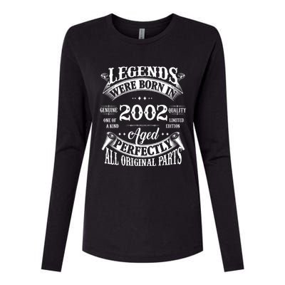 22nd Birthday Vintage Legends Born In 2002 22 Years Old Womens Cotton Relaxed Long Sleeve T-Shirt