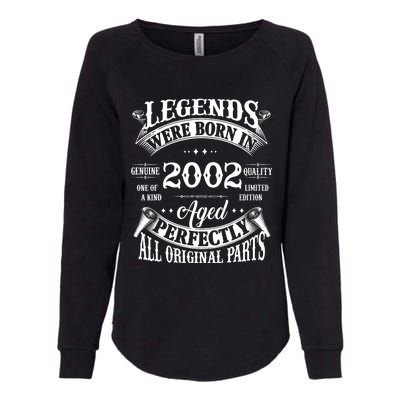 22nd Birthday Vintage Legends Born In 2002 22 Years Old Womens California Wash Sweatshirt