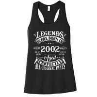 22nd Birthday Vintage Legends Born In 2002 22 Years Old Women's Racerback Tank