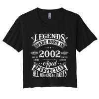 22nd Birthday Vintage Legends Born In 2002 22 Years Old Women's Crop Top Tee