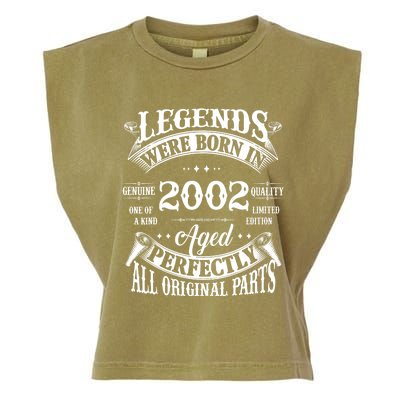 22nd Birthday Vintage Legends Born In 2002 22 Years Old Garment-Dyed Women's Muscle Tee